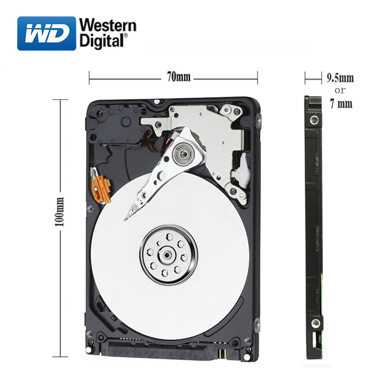Disco rigido usato smontato originale per WD Brand 500Gb Etc 2.5 "HDD SATA 3-6 Gb/s 8-16M 5400-7200RPM disco blu interno per Laptop