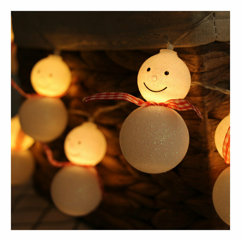 Árbol de Navidad con 10 luces LED, 1,5 m, muñeco de nieve, Papá Noel, copo de nieve, guirnalda de luces LED para Festival, Bar, Fiesta en casa, decoración de Navidad
