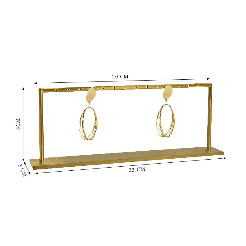 Jewelry Display Holder Ear Stud Stand Metal Creative Golden Shape Earrings Bracelet Storage Shelf