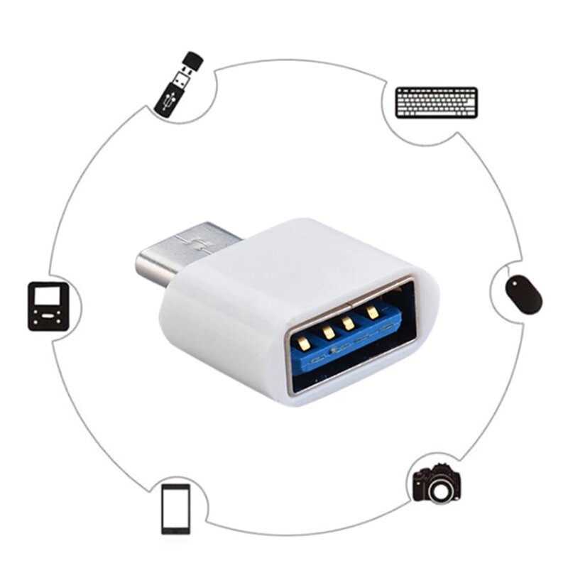 Adaptador Universal tipo C a USB, 2 unidades, conversión de interfaz, transmisión de datos, tabletas de carga, negro, blanco