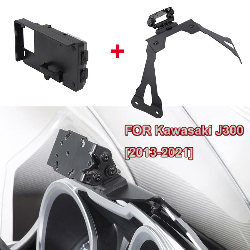 Accesorios de motocicleta para Kawasaki J300, Kit de soporte adaptable, placa de navegación GPS, teléfono inteligente, 2013-2021