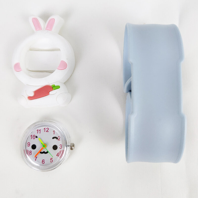 Reloj de juguete con forma de conejo para niños y niñas, relojes de cuarzo deportivos con dibujos animados de Anime, regalo para niños y niñas