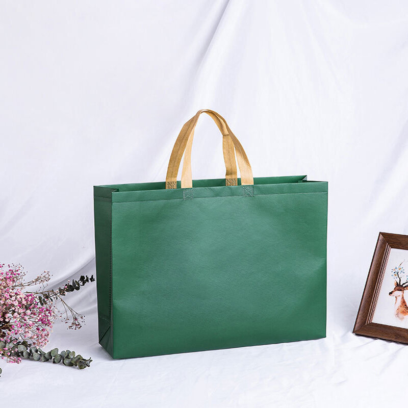 Bolsa reutilizável feminina, bolsa de compras dobrável ecológica grande e unissex de tecido-não-tecido