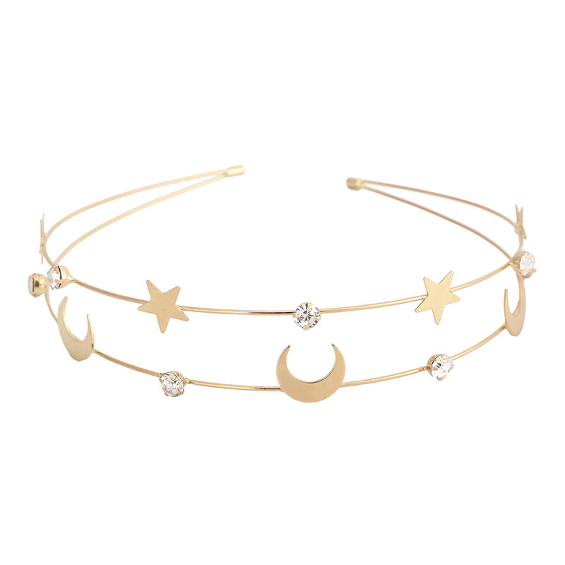 Molans-Diadema de Metal para mujer, accesorios para el cabello para boda, Tiara con diamantes de imitación, perlas, diadema para niña