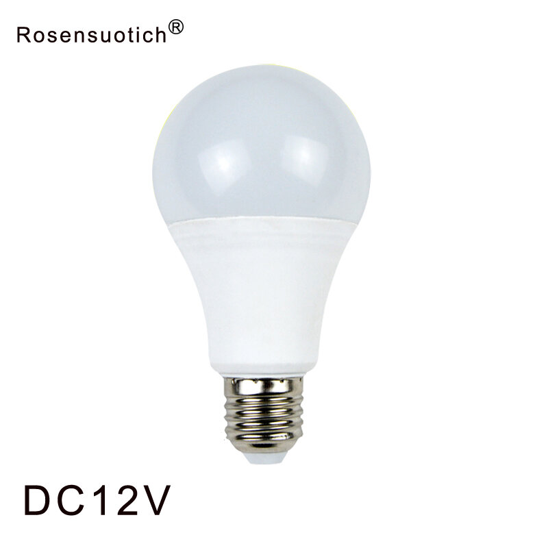 Lâmpada LED para iluminação exterior, E27, DC 12V, SMD 2835Chip Lamp, 3W, 6W, 9W, 12W, 15W, 18W, Spot Lâmpadas
