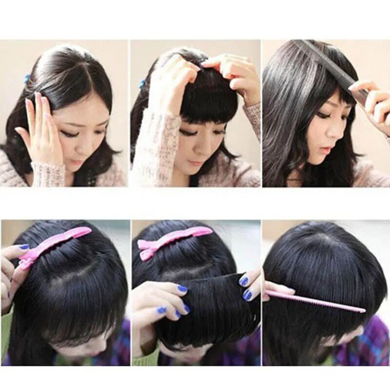 S-noilite Synthetic Real Thick 35g 15Colors Natural Bang False Hair Black Brown Auburn Bleach Blonde Red Clip In On Bangs Hair