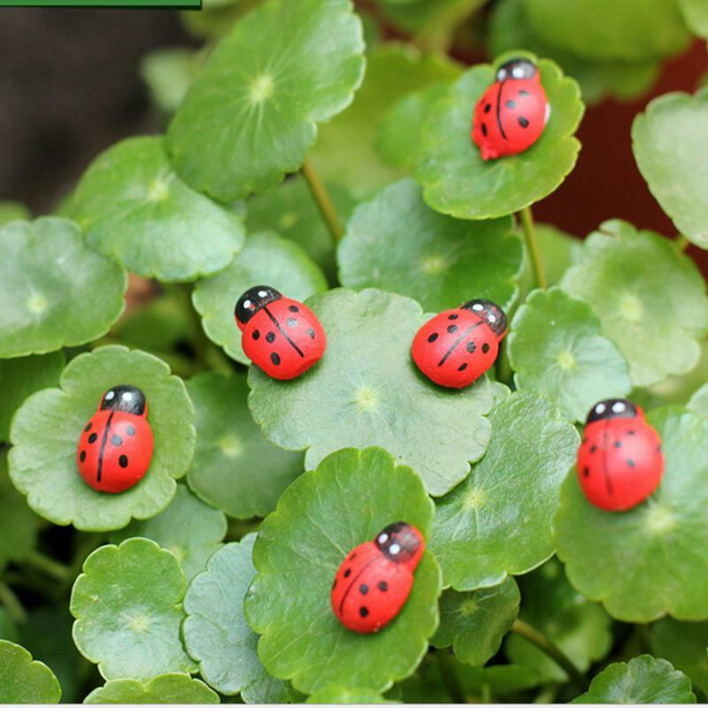 1/Pcs DIY Ladybug สัตว์ Miniatures Figurines มินิหัตถกรรม Figurine Plant Garden Ornament Miniature Fairy Garden Decor
