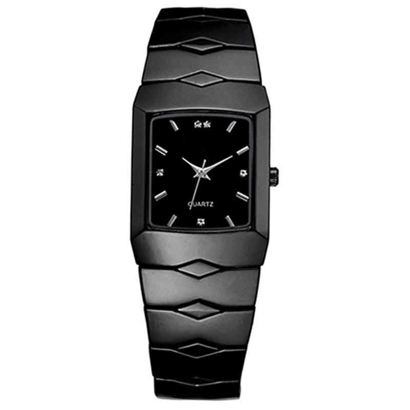 Orologio da coppia orologio da uomo in acciaio inossidabile nero completo orologio da polso al quarzo classico di lusso da donna nuovo Design 5D7D 6UFT reloj mujer