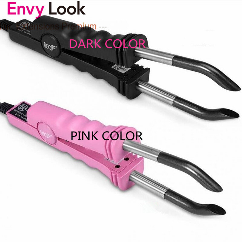 Envy-máquina de conectores de hierro para extensión de cabello, herramienta de hierro de salón, herramientas de conectores de pelo de Color negro o rojo, Conector de calor de temperatura