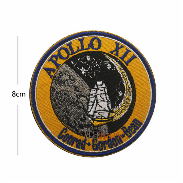 Parches de bordado EE. UU. Parche moral táctico al aire libre misión Apolo brazalete con insignia pegatinas de EE. UU. Parche Set 1 7 8 9 10 11 12 13 14