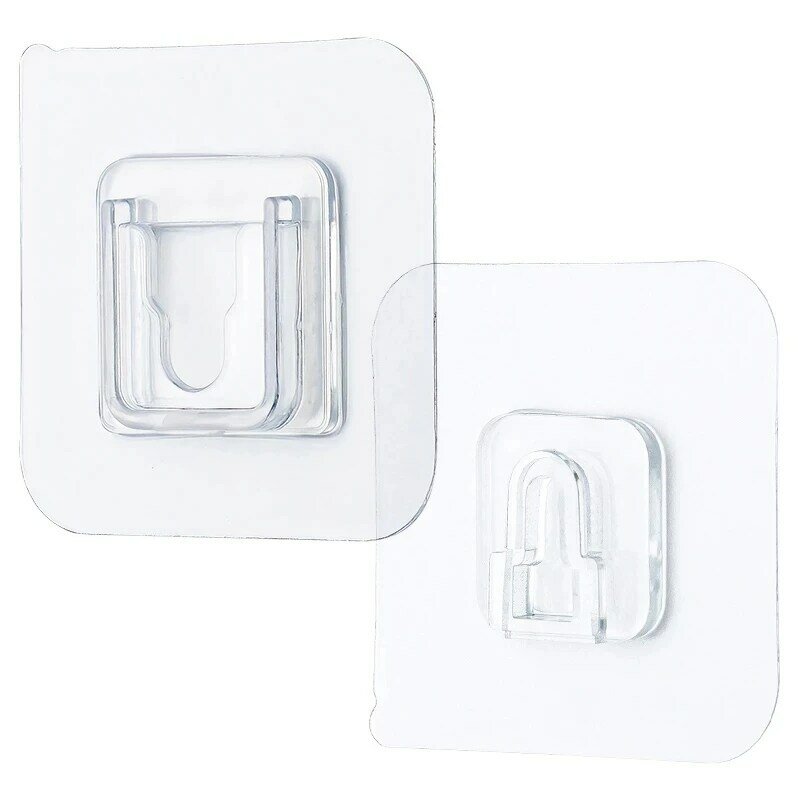 DIY Double-Sided Adhesive Wall Hooks Hanger Strong Transparent Hooks Suction Cup Sucker Wall Storage Holder For Kitchen Bathroom