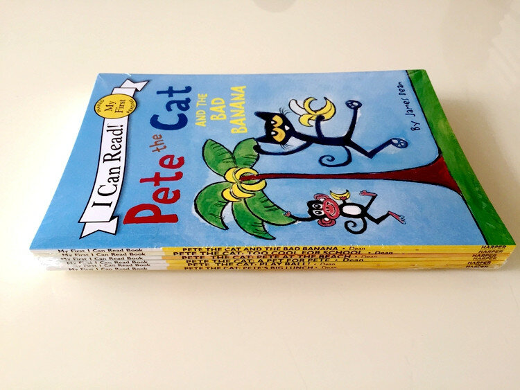 6 Buku/Set Saya Dapat Membaca Buku Gambar Anak-anak Bayi Pete Kucing Cerita Terkenal Inggris Buku Anak Eary Pendidikan