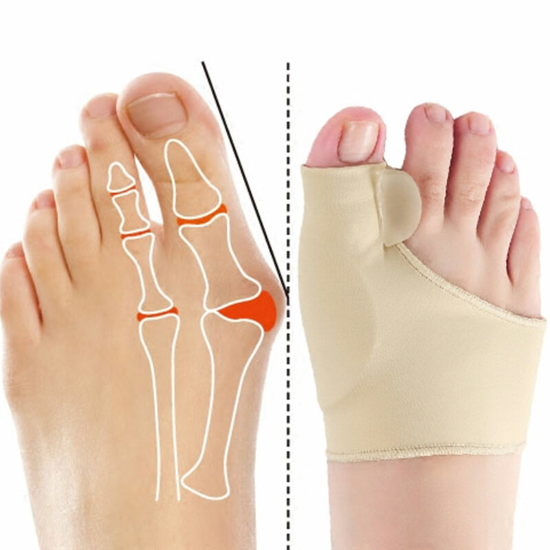 Corrector para dedo del pie, 2 uds. = 1 par, ortopédico, para el cuidado de los pies, ajustador de pulgar, corrección, calcetines suaves para pedicura, enderezadora de juanete