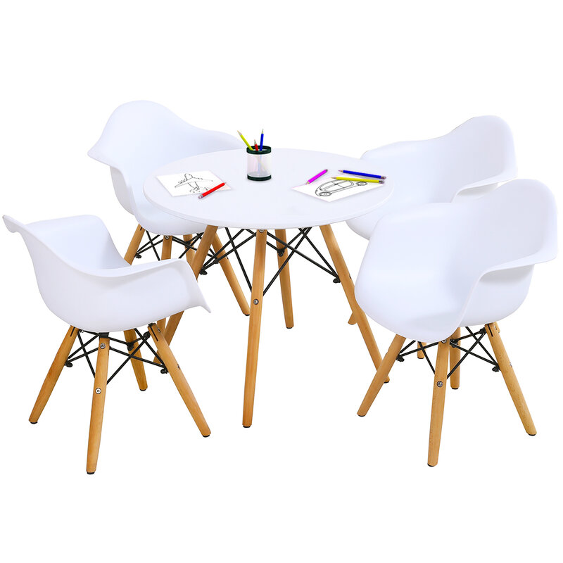어린이 학습 식탁 및 의자 세트, 의자 4 개 포함, 견고한 구조 5 개
