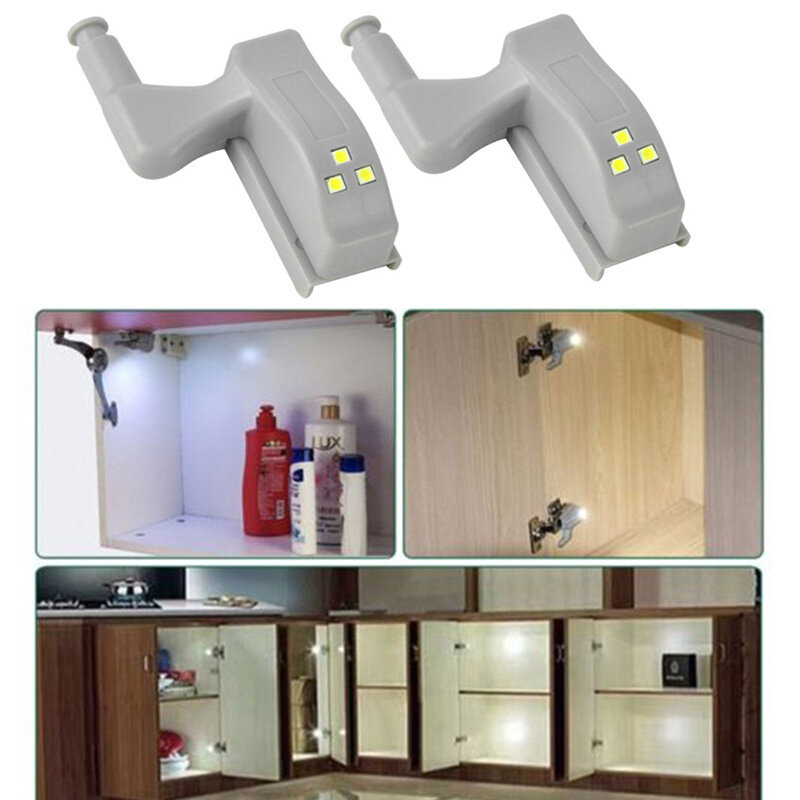 LED Di Bawah Kabinet Lampu Universal Lemari Pakaian Sensor Cahaya LED Armario Dalam Engsel Lampu untuk Lemari Dapur