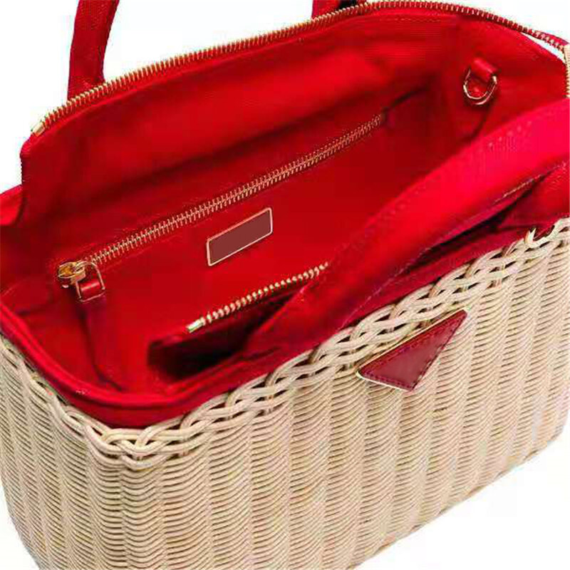 Luxury handbags women genuine leather bags designer rattan weave Straw handbag for women 2019 Original luxurious fashion brand