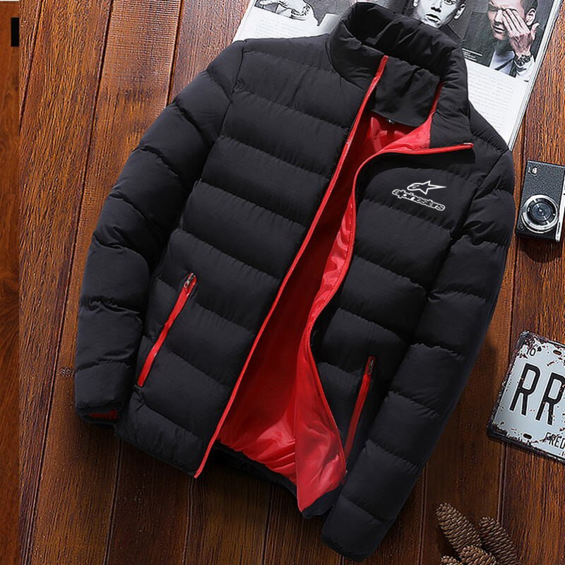 2020 alpinestars jaqueta de inverno dos homens moda gola masculina parka jaqueta sólida grosso jaquetas e casacos homem parkas inverno