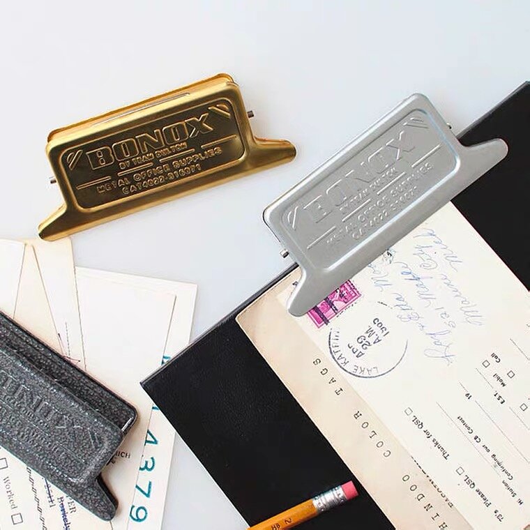 Retro Multi-color Memo Paper Clip Reciept Folder Metal Notebook Decoration Clamp Food Bag Sealing Office Accessories