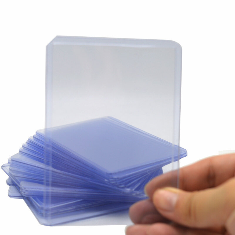 25/50/100 pces topoloaders titular e mangas claras para cartões de esportes de basquete de comércio colecionável 35pt plástico rígido