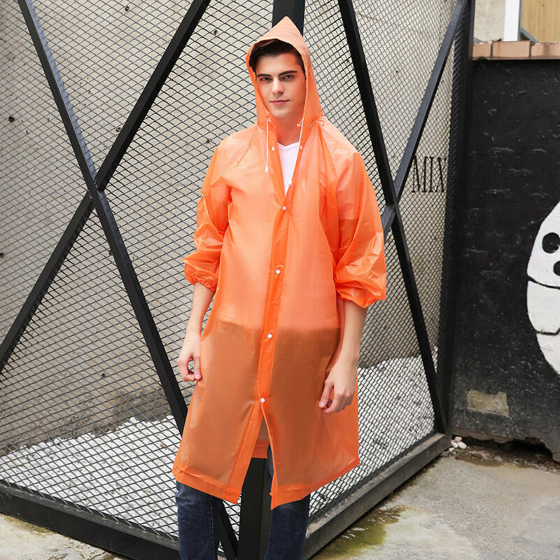 Manteau de pluie à capuche Transparent EVA, imperméable, pour adultes et enfants