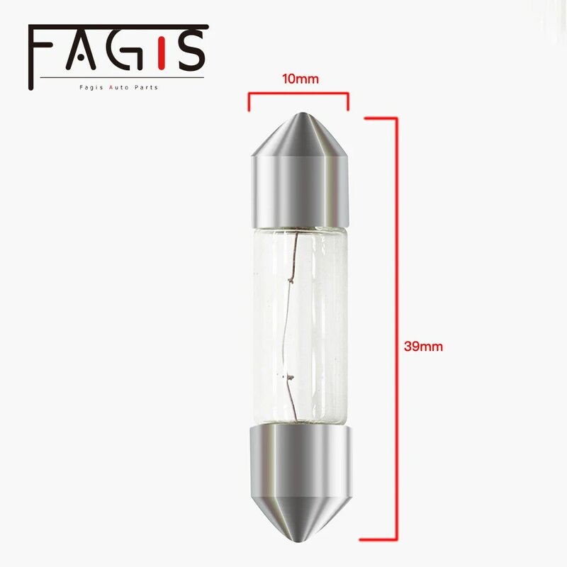 Fagis-自動車用ハロゲン電球,自動車ライセンスプレート,読書灯,10ユニット,sv8.5 c5w 12v 5w 36mm 39mm 41mm