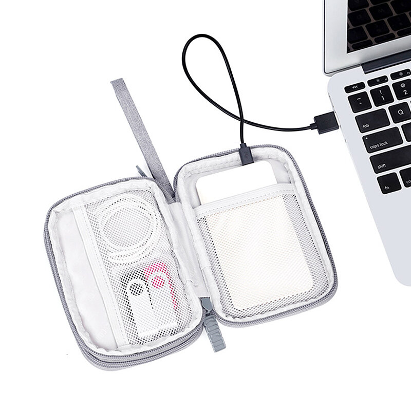 Bolsa Digital multifunción para mujer, Cable de datos USB de viaje, organizador de cables para auriculares, bolsa de almacenamiento para batería externa