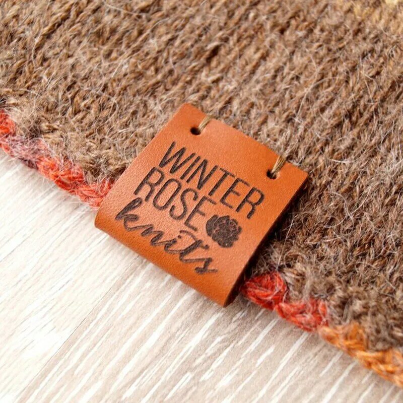 Étiquettes en cuir à coudre pour tricot, logo de marquage personnalisé, articles artisanaux faits à la main, vêtements, bricolage, 40 pièces