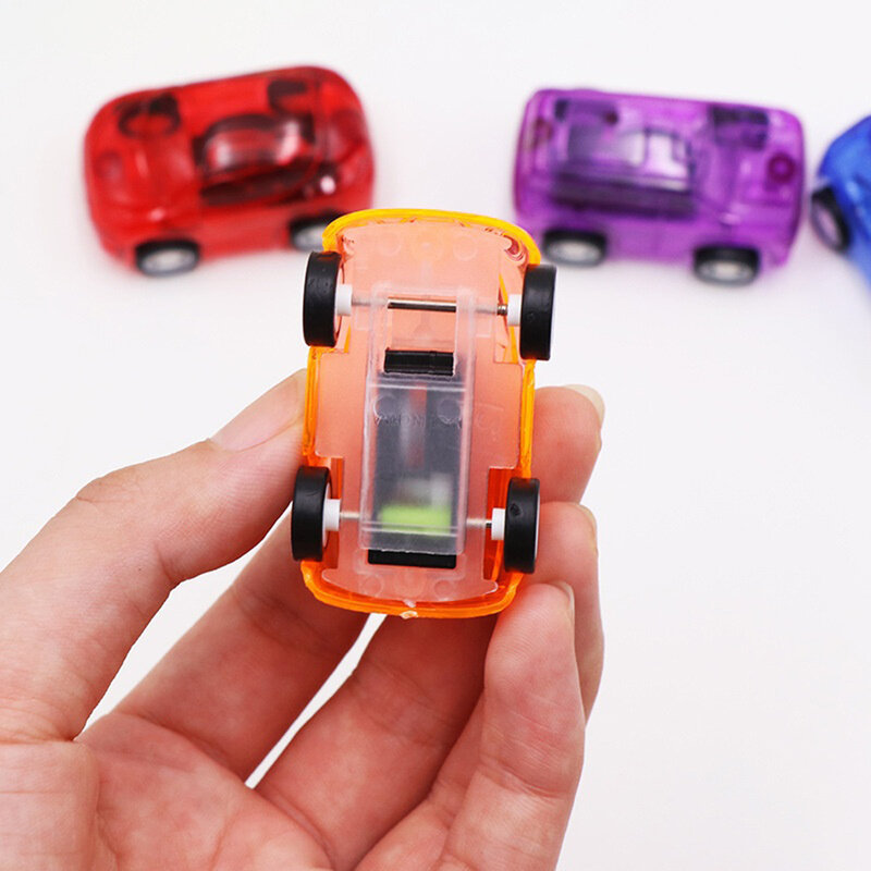 Plástico Transparente Diecasts Veículos De Brinquedo Para Crianças, Pull Back, Pequena Engenharia, Modelo De Carro Rápido, Cor Aleatória, Presente, 1Pc