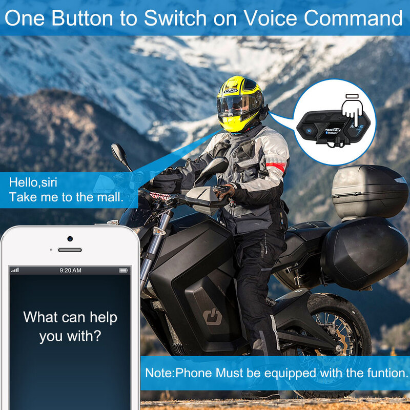Fodsports 2 szt.M1-S Pro Zestaw słuchawkowy do kasku motocyklowego Bluetooth 8 zawodników Grupa 2000M domofon BT Redukcja szumów Komunikat głosowy 900 mAh Bateria, dwa rodzaje mikrofonów