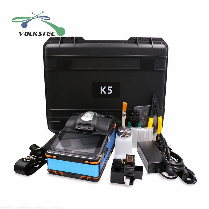Fiber Optic Fusion Splicer T7 6 Motors Optical Core Welder Splicing Machine With VFL OPM Tool Kits Touch Screen Free Shipping