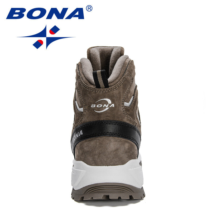 BONA-zapatos de senderismo de ante para hombre, botas de nieve cálidas de felpa, para exterior, montaña, invierno, 2022