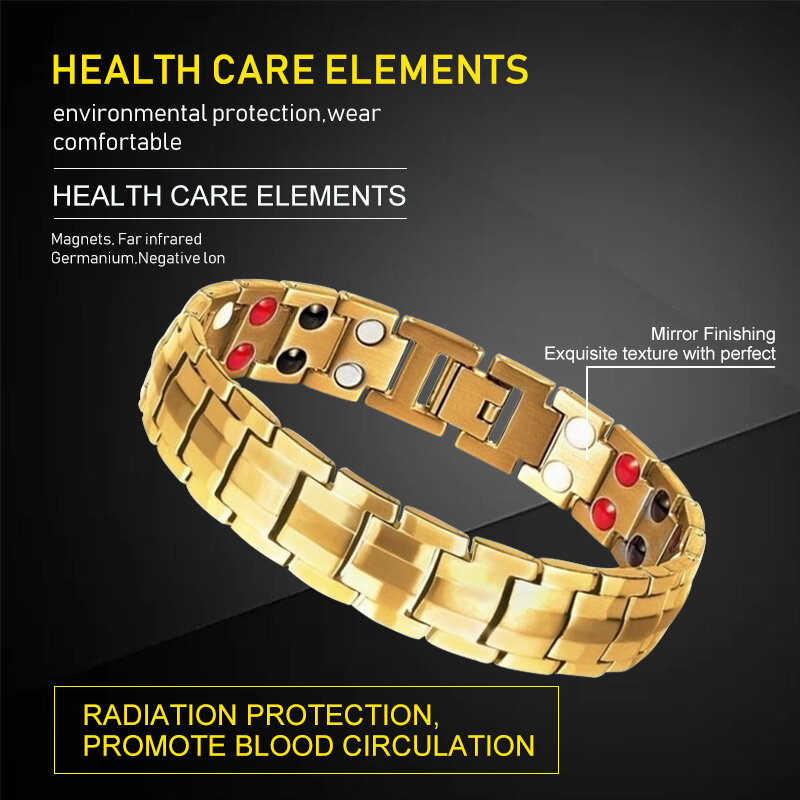Novo 2022 pulseira magnética masculina com gancho fivela fecho terapia pulseiras homem cuidados de saúde peso solto jóias senhora pulseiras
