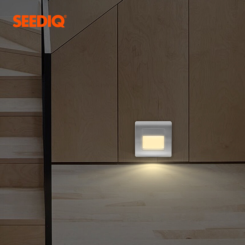 Lámpara LED empotrada para escalas, iluminación de pared con sensor PIR para escaleras y el hogar, pasillo, 85-265V de CA