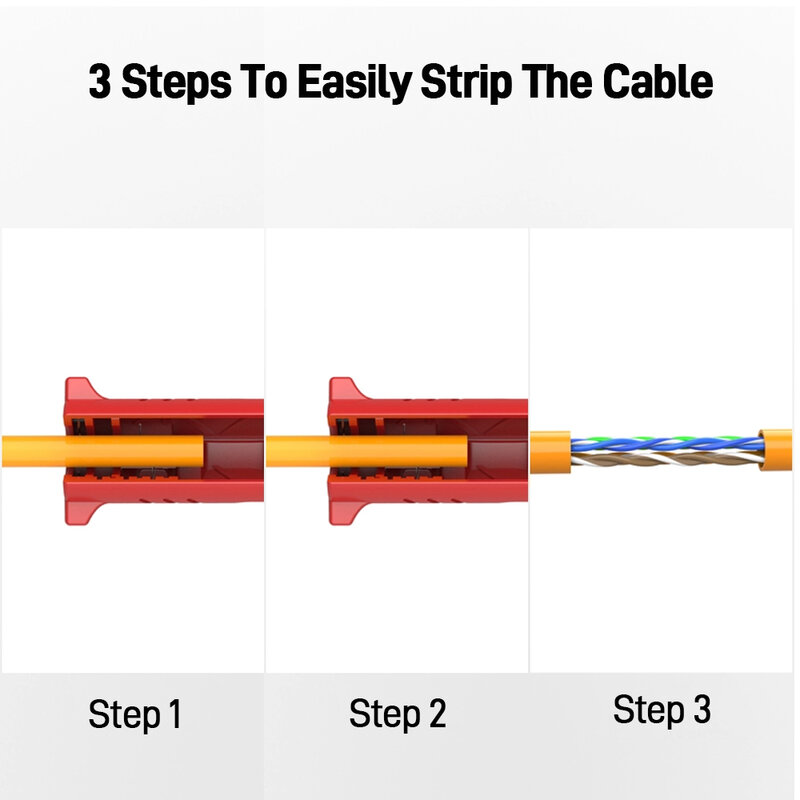 AMPCOM Alat Kabel Jaringan Pen Stripper Kawat Listrik Kabel Pemotong Kabel Pengupas Kawat Koaksial Putar Tang Mesin Pemotong