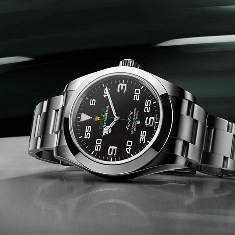¡Novedad de 2020! Reloj mecánico automático para mujer marca Rolex- Air-King- man, reloj de negocios de moda para tiempo libre, 1010 pedidos