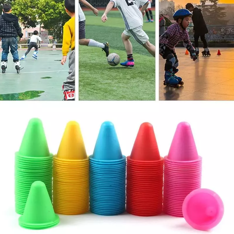 10 pçs agile maker cone para treinamento de patinação obstáculo cone tráfego esportes ao ar livre obstáculo adereços patins acessórios