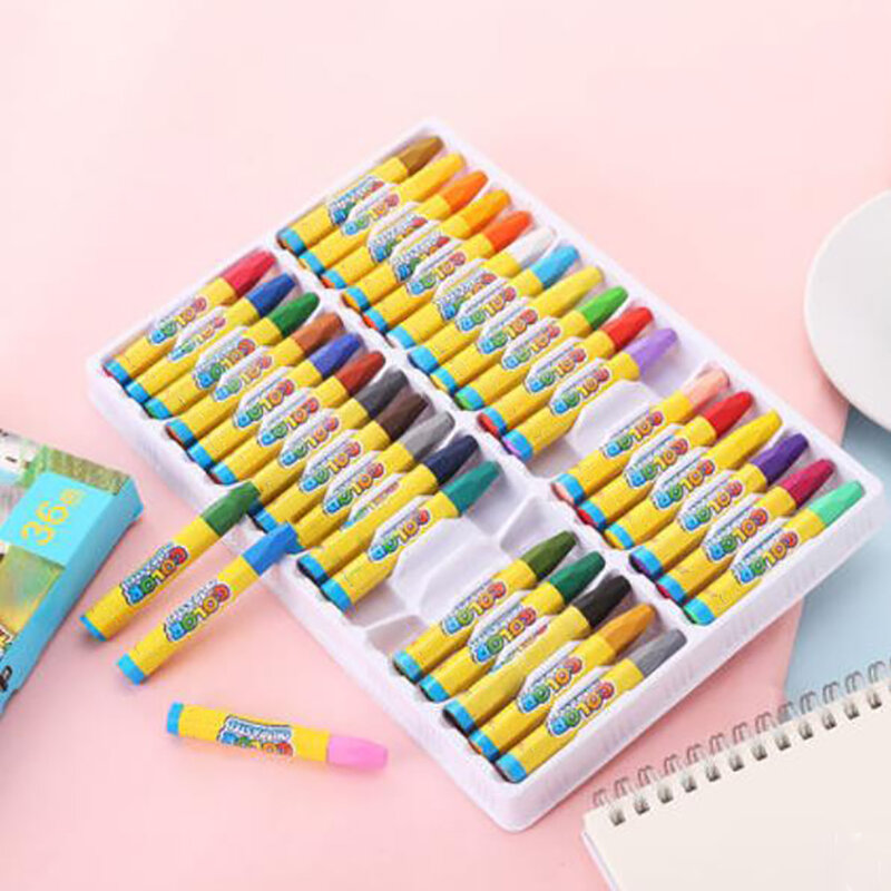 DIY 파스텔 연필, 다채로운 그림 크레용 그래피티 연필, 귀여운 어린이 그림 문구 펜, 12 색, 18 색, 24/36 색, 1 세트