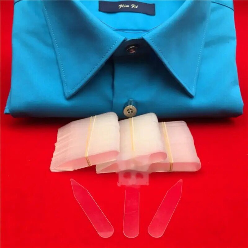 200Pcs Plastic Collar Stays Stiffeners Stay Bones Shirt Men's Clear Collar Stays 62KE
