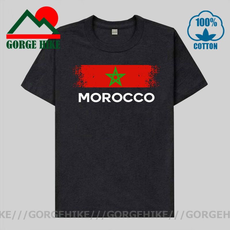 GorgeHike Retro Vintage Flag Morocco T-Shirt Moroccan Flags Gift Soccer Jersey Tops Tee Funny T Shirts Made in Morocco Tee shirt