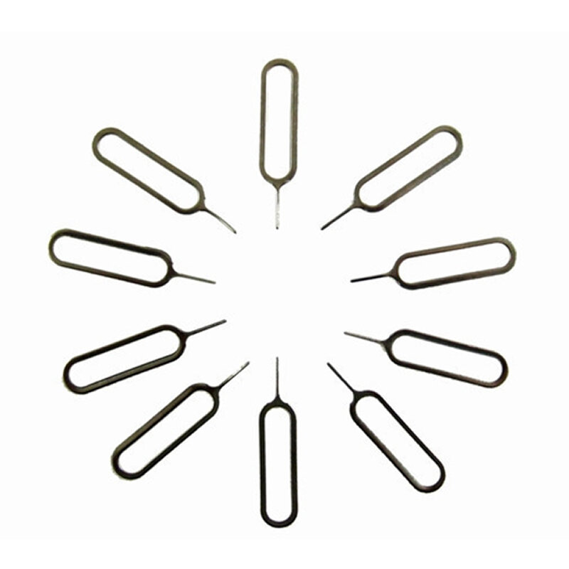 10pcs/lot Metal Sim Card Tray Removal Eject Pin Key Tool Needle For Iphone iPad samsung Huawei