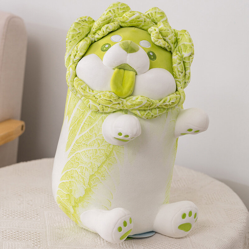 22~55cm Cute Vegetable Fairy Japanese Cabbage Dog Doll Cute Shiba Inu Doggy Plush Toy Green Cabbage Soft Animal Children Present