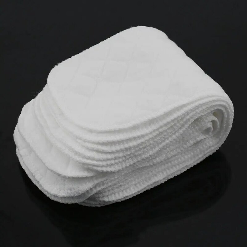 Pañales suaves y transpirables para bebé, pañales de tela reutilizables de 3 capas, de algodón lavable, respetuoso con el medio ambiente, 10 piezas