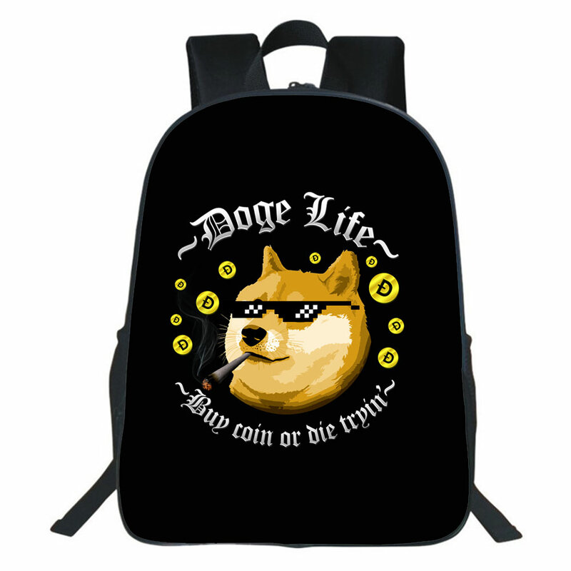 Рюкзак Dogecoin для детского сада, мультяшная школьная сумка, сумка для хранения для девочек-подростков, дорожные сумки, рюкзак