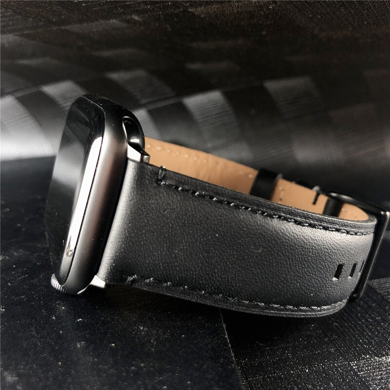 Pulseira de couro genuíno para apple watch, pulseira de substituição compatível com apple watch 5 e 4, 3, 2, 1, 38mm, 40mm, 42mm