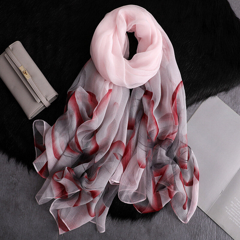 KOI LEAPING new fashion flower print scarves female outside holiday soft scarf popular beach towel Sunscreen  long scarf