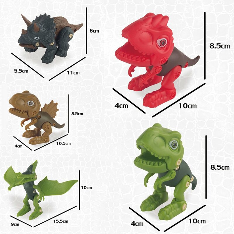 Brinquedo de dinossauro diy desmontagem crianças brinquedo parafuso montagem cedo brinquedo educacional presente para crianças blocos brinquedo