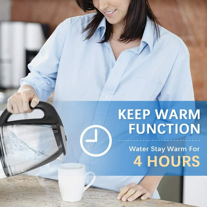 Bollitore elettrico controllo della temperatura 4 ore tenere in caldo teiera 2L vetro tè caffè caldaia ad acqua calda BPA Free elettrodomestico DEVISIB