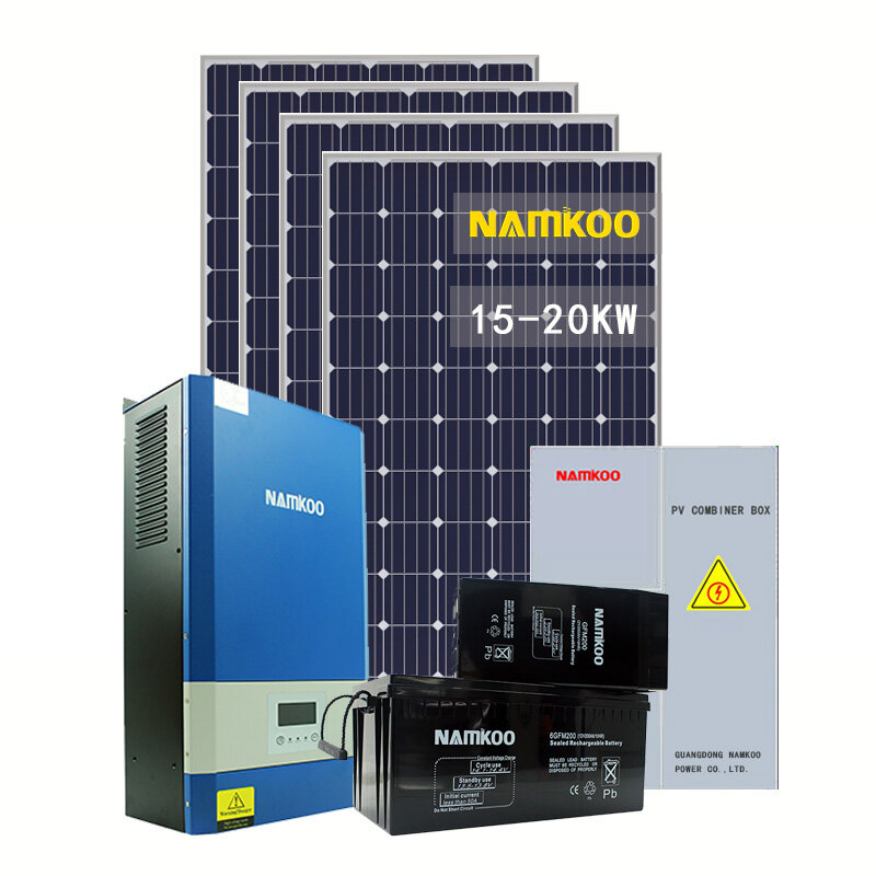 Sistema de Alimentação NK Gerador Solar Fotovoltaico, Off Grid Amarrado, Híbrido, 10 kW, 15kW, 20kW, Preço de Fábrica