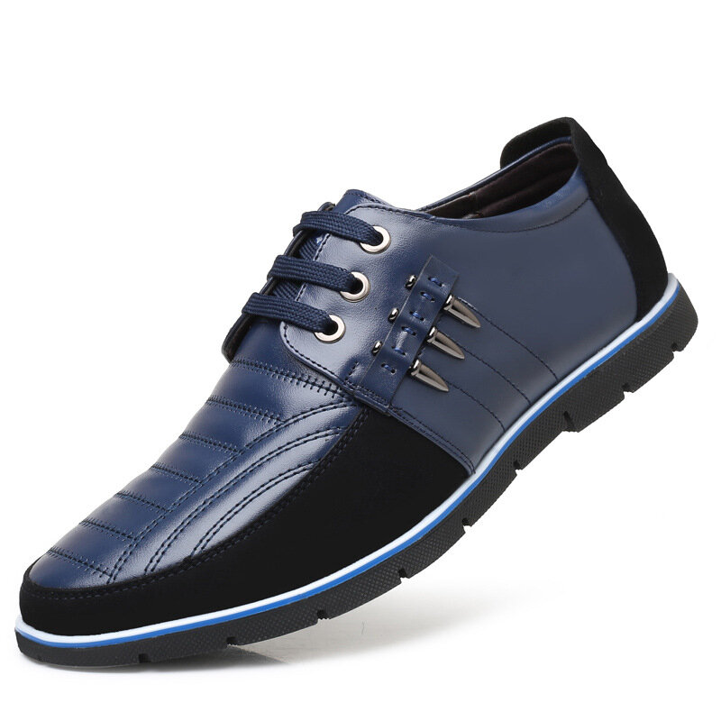 Chaussures en cuir avec bande élastique pour hommes, baskets confortables, grand, design optimiste, mode, haute qualité, nouveau style, 2021