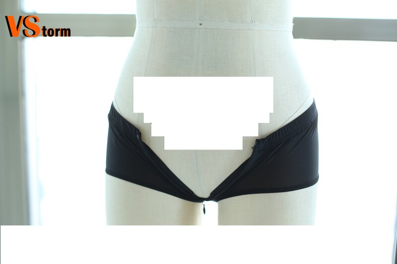 La tentazione del desiderio Ultra-Stretch lucido Sexy maglia cerniera incisione prospettiva vuoto slip da donna Sexy mutandine perizoma